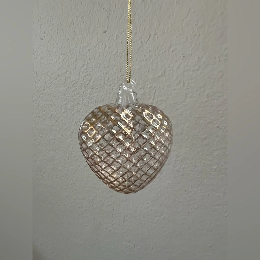 Vintage Dayton Hudson Glass Heart Christmas Tree Ornaments